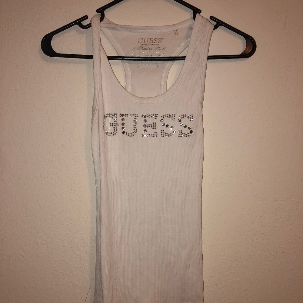 Guess Womens Rhinestone Tank